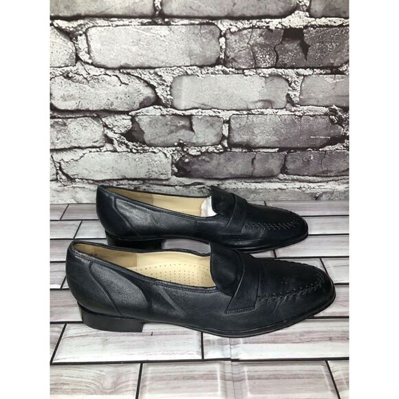 Barker Flex Fine English Shoes Navy Blue Leather Loafers Women Sz 7AA US/37.5EU - Picture 6 of 16